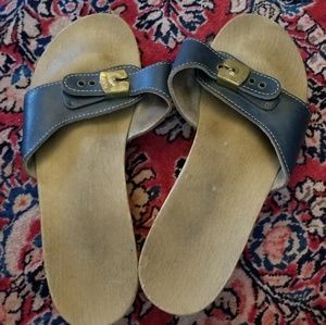 Vintage Dr. Scholl's wooden base sandals